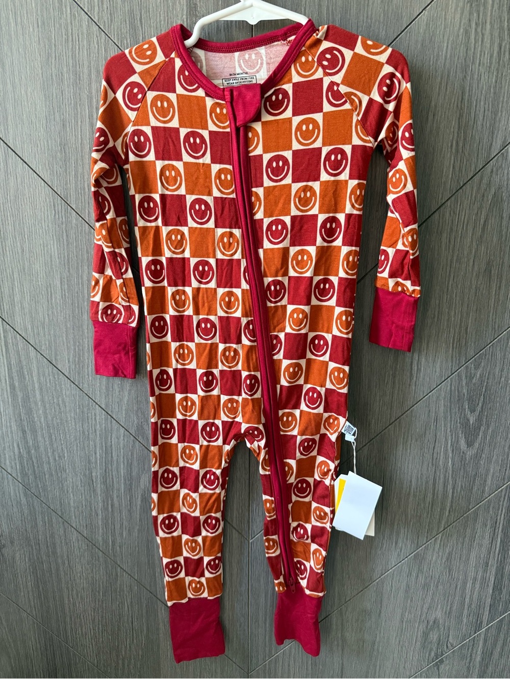 Bella Breez Boutique Smiley Checkered Bamboo Zippie Sleeper
